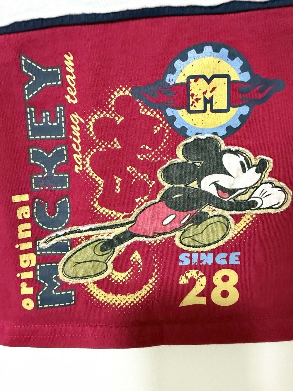 Disney Original Mickey T-Shirt Size 18M Racing Team 28 Blue Red - Picture 2 of 8